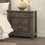 FM7702DB-4PC 4 pc Huddersfield dark walnut finish wood paneled look queen bedroom set