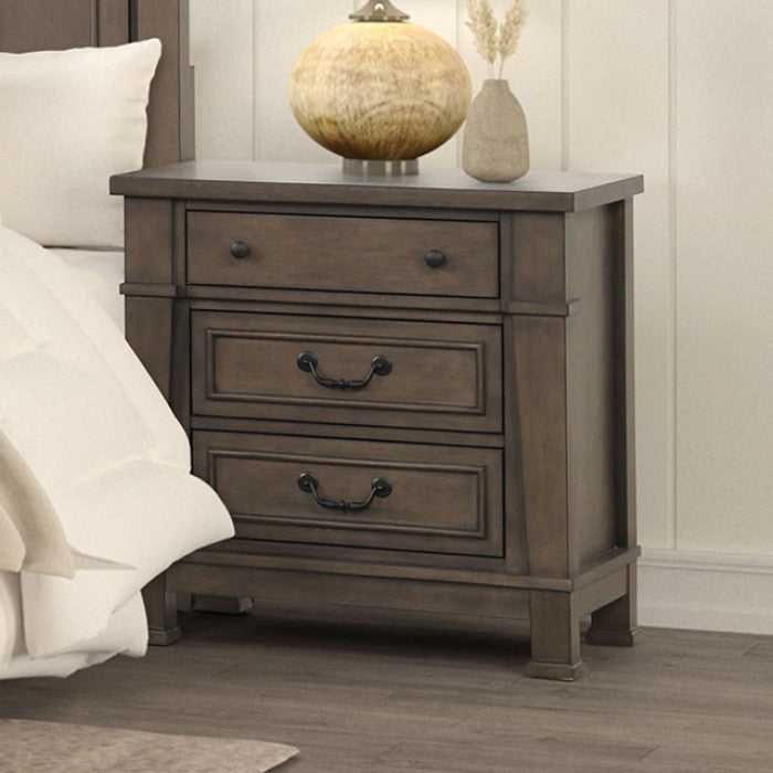 FM7702DB-4PC 4 pc Huddersfield dark walnut finish wood paneled look queen bedroom set