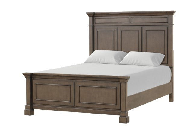 FM7702DB-4PC 4 pc Huddersfield dark walnut finish wood paneled look queen bedroom set