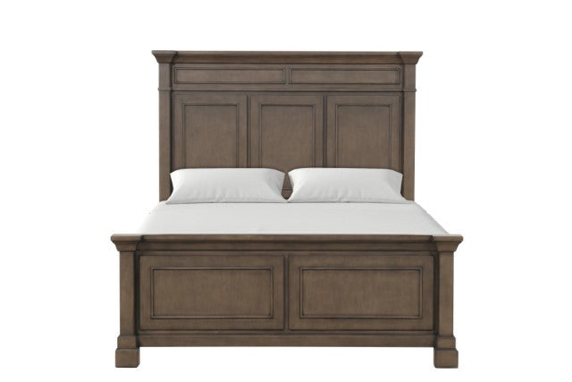 FM7702DB-4PC 4 pc Huddersfield dark walnut finish wood paneled look queen bedroom set