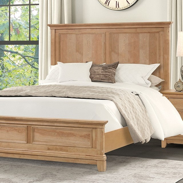 FM7706NT-4PC 4 pc Mchenry natural oak finish wood farmhouse style queen bedroom set