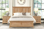 FM7706NT-4PC 4 pc Mchenry natural oak finish wood farmhouse style queen bedroom set