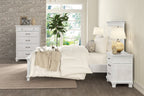 FM7707GY-4PC 4 pc Swanley weathered grey finish wood queen fabric paneled headboard bedroom set