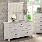 FM7707GY-4PC 4 pc Swanley weathered grey finish wood queen fabric paneled headboard bedroom set