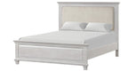 FM7707GY-4PC 4 pc Swanley weathered grey finish wood queen fabric paneled headboard bedroom set