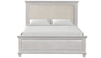 FM7707GY-4PC 4 pc Swanley weathered grey finish wood queen fabric paneled headboard bedroom set
