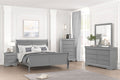 FM7866GY-4PC 4 pc Louis Phillipe gray finish wood sleigh queen bedroom set Canora grey malvern