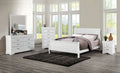 FM7866WH-4PC 4 pc Louis Phillipe white finish wood sleigh queen bedroom set Alcott hill ivywood