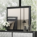 FM79001ES-4PC 4 pc Sterling west ash grey finish wood stainless steel panels queen bedroom set USB plugs