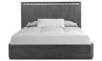 FM79001ES-4PC 4 pc Sterling west ash grey finish wood stainless steel panels queen bedroom set USB plugs