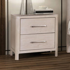 FM79013AK-4PC 4 pc Fareham white oak finish wood mid-century modern queen bedroom set USB plugs