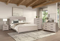 FM79016AK-4PC 4 pc Belize natural oak finish wood mid-century modern replicated weave pattern queen bedroom set USB plug