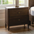 FM79018WN-4PC 4 pc Clarksburg walnut finish wood mid-century modern queen bedroom set