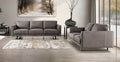 FM90000GY-SL 2 pc Mezzanotte grey italian leather sofa and love seat set modern with track arms