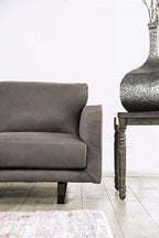 FM90000GY-SL 2 pc Mezzanotte grey italian leather sofa and love seat set modern with track arms