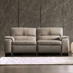 FM90001TP-SL-PM 2 pc Bladerico taupe italian leather sofa and love seat set modern with wide arms power motion recliners