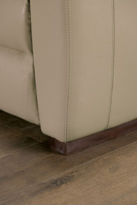FM90002TP-SL-PM 2 pc Altamura taupe italian leather sofa and love seat set modern with squared arms power recliner USB