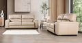 FM90005TP-SL 2 pc Marsicano taupe italian leather sofa and love seat set modern with squared arms
