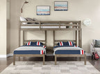 FOA-BK659GY Mack & Milo hortense warm grey finish wood triple twin bed twin/twin twin bunk bed