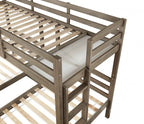 FOA-BK659GY Mack & Milo hortense warm grey finish wood triple twin bed twin/twin twin bunk bed