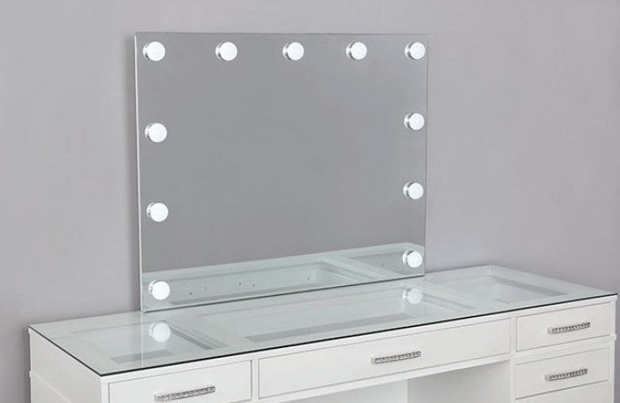FOA-DK5682WH 3 pc Valentina luminous white finish bedroom vanity make up set Rosdorf park sheffield