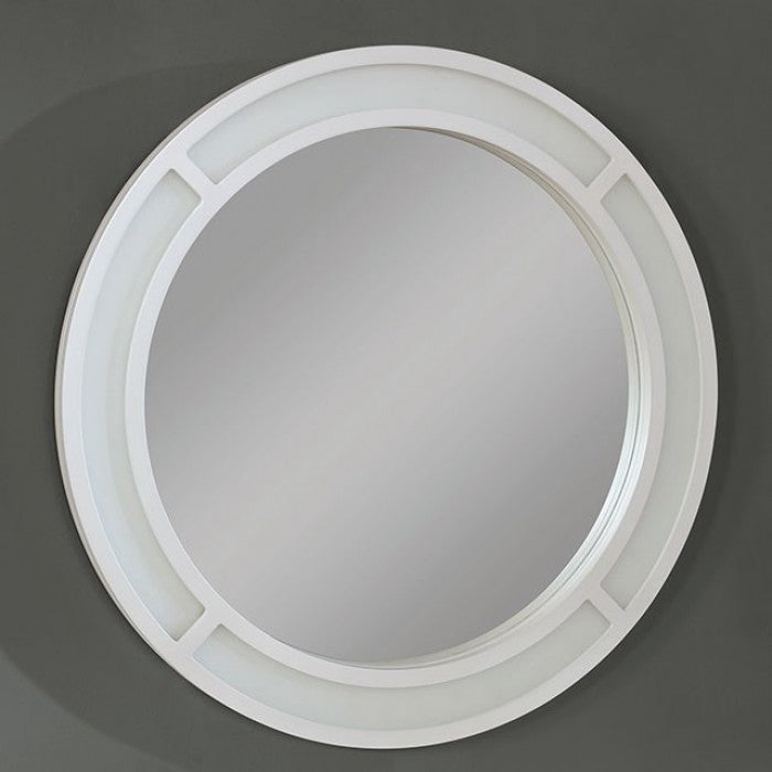 FOA-DK5683WH 3 pc Rosdorf park sheffield yasmine luminous white finish wood make up bedroom vanity set