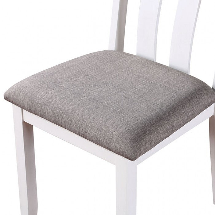 FOA3388T-5PK 5 pc Hokku designs milly ellis white and gray finish wood 36" square dining table set