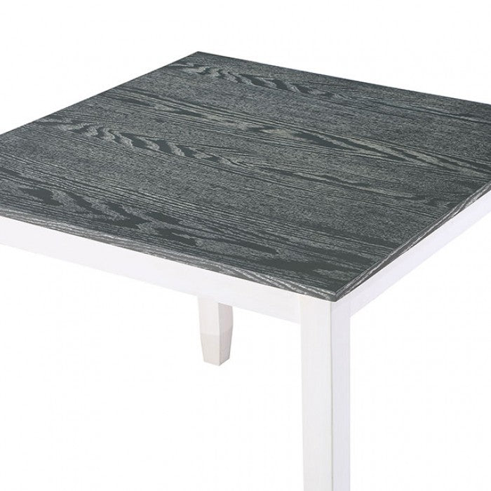 FOA3388T-5PK 5 pc Hokku designs milly ellis white and gray finish wood 36" square dining table set