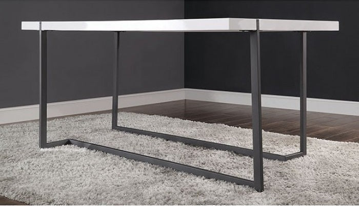 FOA3799T-7PC 7 pc Canora grey alisha black and white finish mid century modern dining table set