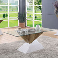 FOA4746C Ebern designs arabinda Bima natural tone wood high gloss white finish coffee table with glass top