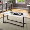 FOA4799-C Izar gun metal finish frame and white high gloss top coffee table
