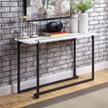 FOA4799-S Izar gun metal finish frame and white high gloss top sofa entry console table