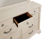 FOA7144WH 4 pc Canora grey ortiz pamphilos elegant style antique white finish wood queen bedroom set