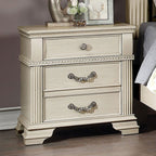 FOA7144WH 4 pc Canora grey ortiz pamphilos elegant style antique white finish wood queen bedroom set
