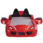 FOA7723RD Hokku designs trackster red racing car style design twin size kids bed w/ LED lights and sounds
