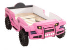 FOA7724PK Hokku designs randlar pink jeep 4 X 4 off road SUV design twin size kids bed w/ LED lights and sounds