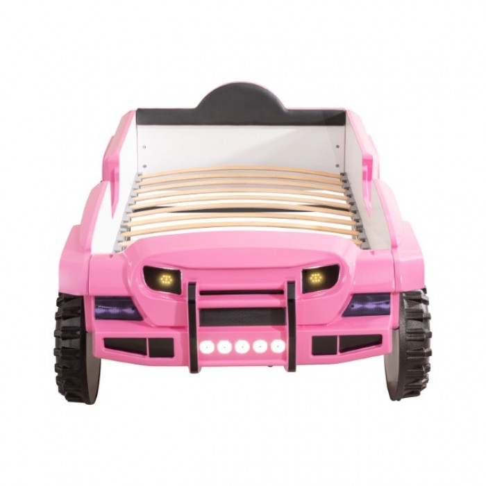FOA7724PK Hokku designs randlar pink jeep 4 X 4 off road SUV design twin size kids bed w/ LED lights and sounds