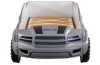 FOA7725GY Hokku designs roverton Grey off road racing truck style jeep design twin size kids bed w/ LED lights
