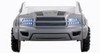 FOA7725GY Hokku designs roverton Grey off road racing truck style jeep design twin size kids bed w/ LED lights