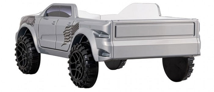 FOA7725GY Hokku designs roverton Grey off road racing truck style jeep design twin size kids bed w/ LED lights