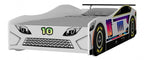 FOA7739WH Karsten white racing car style design twin size kids bed