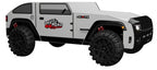 FOA7740BW Overlander white and black 4 X 4 style off road jeep design twin size kids bed LED headlights