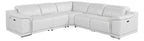 Global United 9762WH-5PC 5 pc DivanItalia white italian leather power reclining sectional sofa adjustable headrests