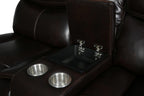 Global United 6967BR-3PC 3 pc Red barrel studio quincy brown leather aire reclining sectional sofa set