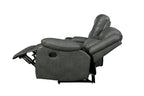Global United 6967GY-3PC 3 pc Red barrel studio quincy grey leather aire reclining sectional sofa set