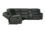 Global United 6967GY-3PC 3 pc Red barrel studio quincy grey leather aire reclining sectional sofa set