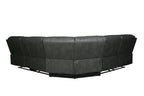 Global United 6967GY-3PC 3 pc Red barrel studio quincy grey leather aire reclining sectional sofa set