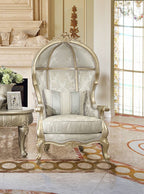 Homey Design HD-01-Chair Champagne silver with golden hue finish wood Hood Chair