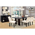 CM3559T-7PC 7 pc Luminate luminar i black finish wood center led frosted glass light strip dining table set