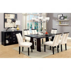 CM3559T-7PC 7 pc Luminate luminar i black finish wood center led frosted glass light strip dining table set